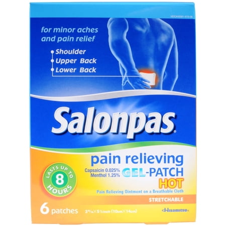 Salonpas Pain Relieving Gel-Patch, Hot, 6 Ct, 3-Pack