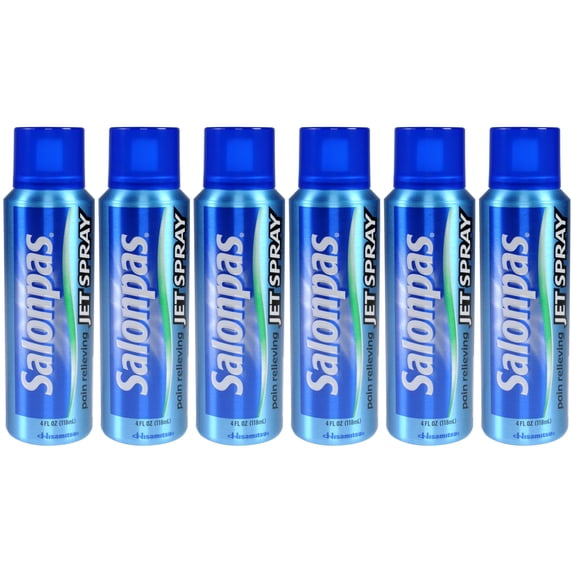 Salonpas Pain Relieving Jet Spray, 4 Oz, 6 Pack for muscle and joint pain relief
