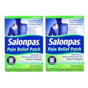 Salonpas Pain Relieving Menthol and Methyl Salicylate Patch, 20 Count, for Back, Neck, Shoulder, Knee Pain and Muscle Soreness, 12 Hour Pain Relief - 2 Pack
