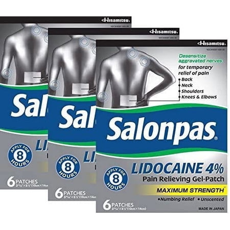 Salonpas lidocaine (3 pack) pain relieving maximum strength gel patch!