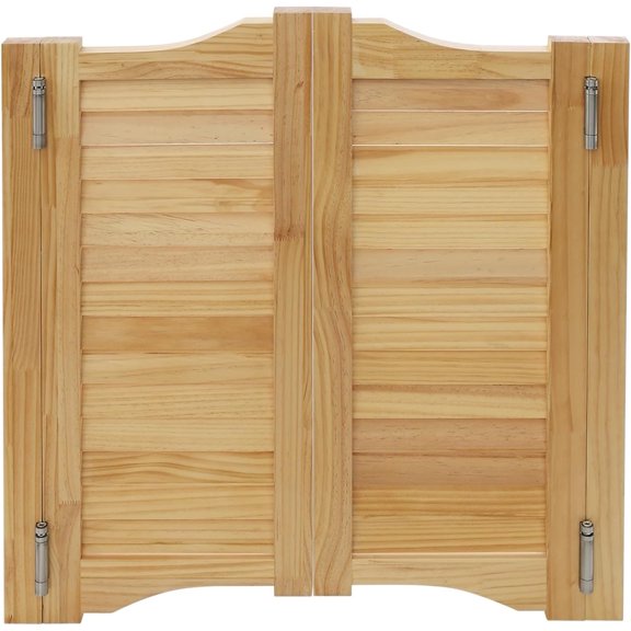 Saloon Doors Swinging Solid Wood Interior Partition Door,Louvered Cafe Door with Hinges,Auto Close Premade Pine Wood Swing Doors for Kitchen Bar Hallway Porch Entrance (Burlywood, 31.49 * 35.43in)