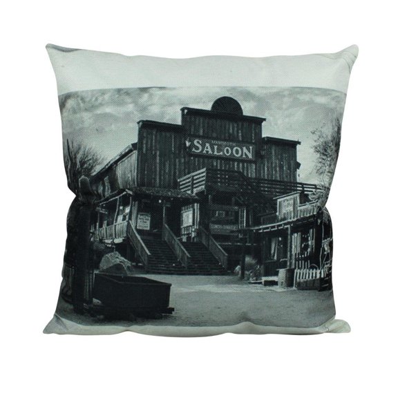 Saloon | Pillow Cover | Home Decor | Vintage Photo | Decor Rustic | Western Decor | Black and White | Gift Idea | Gift for Friend