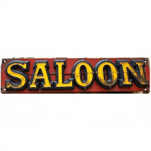 "Saloon" Tin Sign - 16x4 Inches Vintage Bar Decor for Wall, Great for Home Bar, Patio, Garage | bar decorations for home, vintage bar decor, outdoor sign