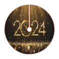 thumbnail image 1 of Salouo 2024 Happy New Year Christmas Tree Skirt 48" Farmhouse Christmas Decorations Snowman Xmas Tree Skirt Tree Mat for Holiday Party Decor, 1 of 8
