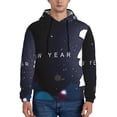 thumbnail image 1 of Salouo 2025 Happy New Year 2 Pattern Men's Fall Hoodie Sweatshirt,Sport Hoodie with Pockets for Men Pullover Casual Hooded Sweatshirt-X-Large, 1 of 7