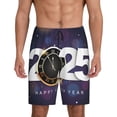 thumbnail image 1 of Salouo 2025 Happy New Year 4 Pattern Men's Sleep Pajama Shorts,Pajama Bottoms Elastic Waistband Sleep Pajama Short PJ Shorts for Men -3X-Large, 1 of 6