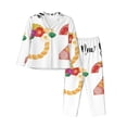 thumbnail image 1 of Salouo 2025 New Year'S Pattern Women's Pajamas Set Long Sleeve Button Down Sleepwear Soft Pj Lounge Sets for women 2 Piece Pjs Set with Long Pants -, 1 of 8