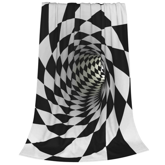 Salouo 3D Vortex Illusion Print Bed Blankets,Flannel Blanket Comfortable Air Conditioning Blanket Lightweight Blanket for Sofa Bed Travel & Couch -60"x50"