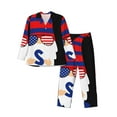 thumbnail image 1 of Salouo 4th of July Gnomes Print Button-Front Long Sleeve Pajama Set for Men, Soft 2Pjs Men's Long Sleeve Sleepwear-Medium, 1 of 7