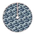 thumbnail image 1 of Salouo A Japanese Great Wave Christmas Tree Skirt 36" Farmhouse Christmas Decorations Snowman Xmas Tree Skirt Tree Mat for Holiday Party Decor, 1 of 8