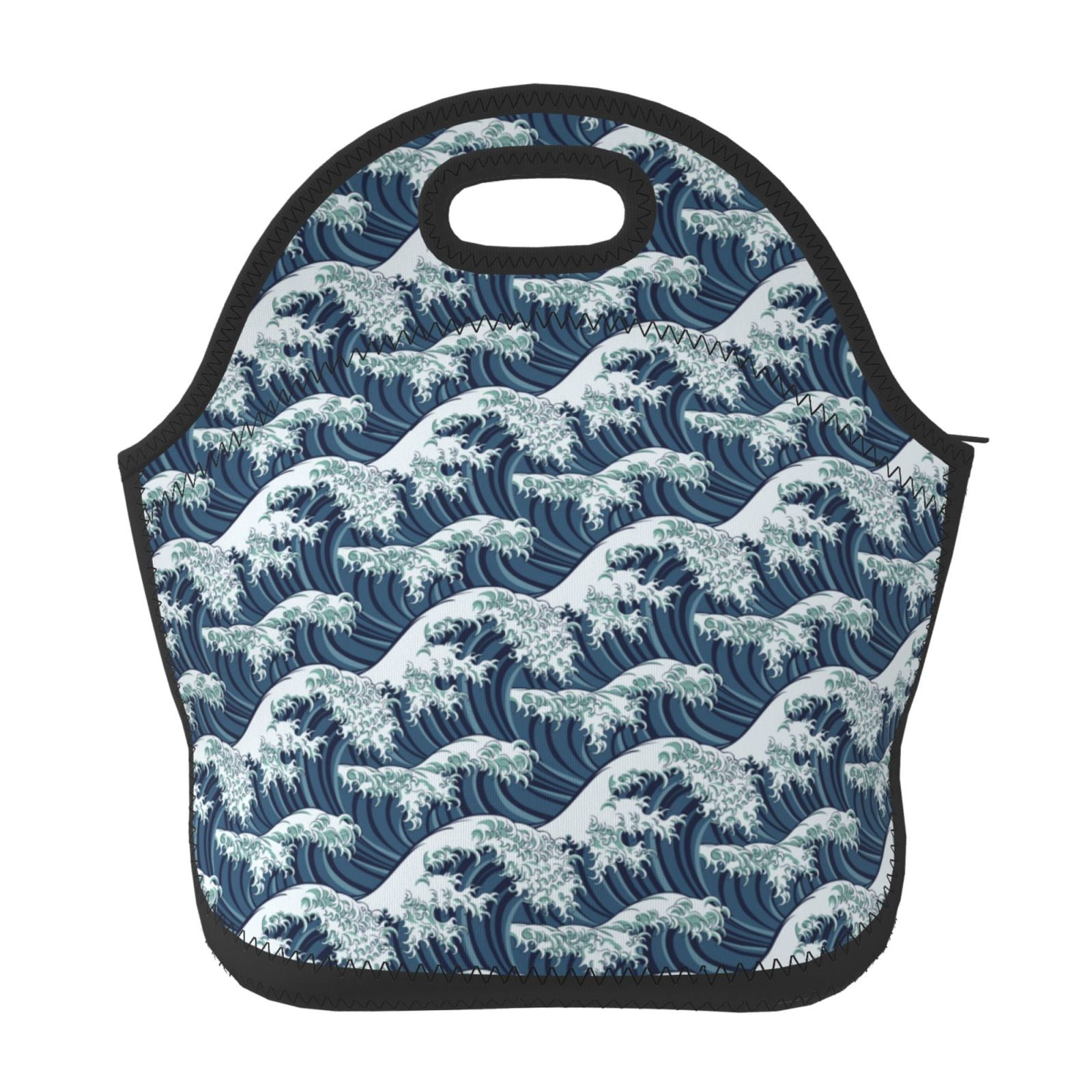 Salouo A Japanese Great Wave for Lunch Tote,Lunch Bag Insulated Lunch