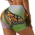 thumbnail image 1 of Salouo A monarch butterfly Print Women's Athletic Shorts,Booty Shorts Biker Shorts High Waisted Elastic Workout Shorts for Yoga Gym Running Sports-Large, 1 of 8