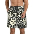 thumbnail image 1 of Salouo Abstract Cat Faces Pattern Pattern Swim Trunks for Men,Men's Hawaiian Bathing Suit Swimsuits Quick Dry Swimming Board Shorts Beach Shorts with Pockets-Large, 1 of 6