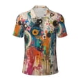 thumbnail image 1 of Salouo Abstract Colorful Dripping Circles for Men's Short Sleeve Polo Shirts,Polo Shirts for Men Performance Short Sleeve Golf Shirt Athletic Casual Collared T-Shirt-Medium, 1 of 8