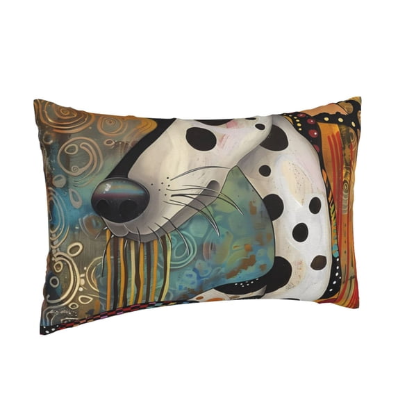Salouo Abstract Dalmatian Art Print Print Pillow Case Cover,Wrinkle-Free Bed Pillow Cover Pack of 1 Home Decor Fade-Resistant and Stain-Resistant ,Pillows Not Included -16"x24"