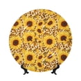 thumbnail image 1 of Salouo Abstract Leopard Print Sunflower Pattern Bone China Decorative Plate,Holiday Decor Decorative Ceramic Plates with Stand Elegant Home DéCor for Hallway/Living Room/Bedroom-7in, 1 of 6
