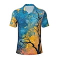 thumbnail image 1 of Salouo Abstract Night Sky Tree for Men's Short Sleeve Polo Shirts,Polo Shirts for Men Performance Short Sleeve Golf Shirt Athletic Casual Collared T-Shirt-Medium, 1 of 8