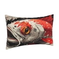 thumbnail image 1 of Salouo Abstract Red Koi Fish Art Print Print Pillow Case Cover,Wrinkle-Free Bed Pillow Cover Pack of 1 Home Decor Fade-Resistant and Stain-Resistant ,Pillows Not Included -16"x24", 1 of 8