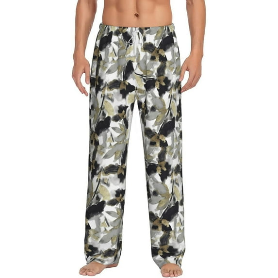 Salouo Abstract Watercolor Print Pajama Pants for Men, Lounge Pants Elastic Waistband Casual Men's sleepwear Loungewear Sleep Pajama Pant -Large