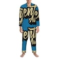 thumbnail image 1 of Salouo Adventure Awaits Print Button-Front Long Sleeve Pajama Set for Men, Soft 2Pjs Men's Long Sleeve Sleepwear -Small, 1 of 7