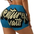 thumbnail image 1 of Salouo Adventure Awaits Print Women's Athletic Shorts,Booty Shorts Biker Shorts High Waisted Elastic Workout Shorts for Yoga Gym Running Sports-X-Large, 1 of 8