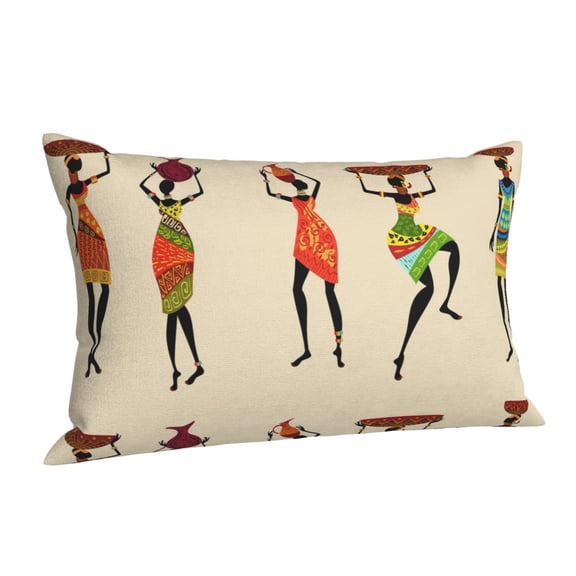 Salouo African Women Pattern Pillow Cases,1PC Pillow Covers with Envelope Closure Decorative Pillow Case for Bed Couch,Pillows Not Included-16"x24"