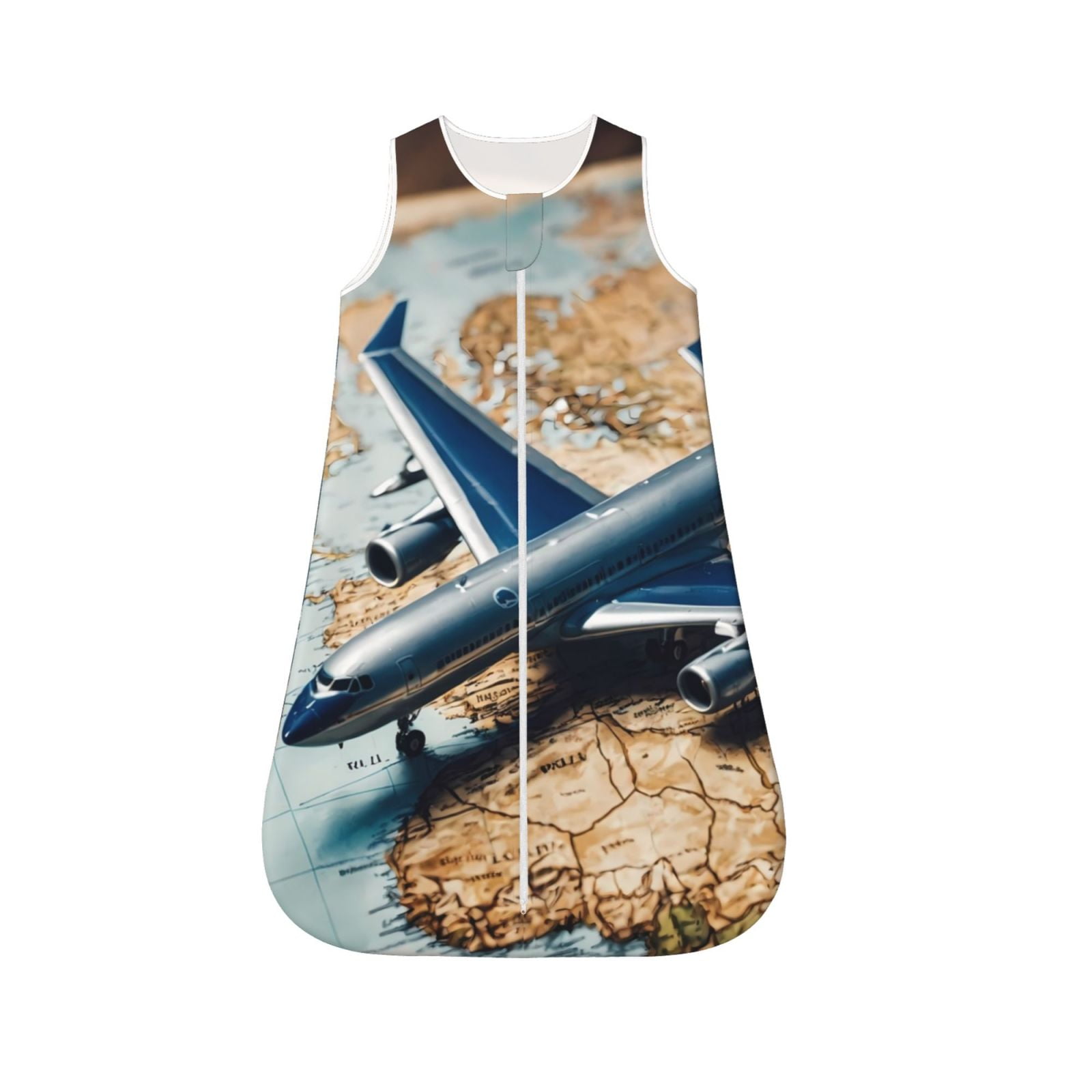 Salouo Airplane World Map Adventure Print Baby Sleep Sack Wearable