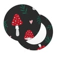 thumbnail image 1 of Salouo Amanita Mushroom Pattern Bar Stool Cushion Cover, Round Crease-Resistant Stretchy Dustproof Stool Seat Slipcover for Bar Round Chair-13 inch, 1 of 6