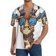 thumbnail image 1 of Salouo American Giraffe Style Pattern Cuban Collar Shirts for Men Button-Down Shirt Men's Short Sleeve Shirts Hawaiian Shirts Casual Shirts -3X-Large, 1 of 6
