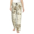 thumbnail image 1 of Salouo American Monuments Print Women's Pajama Pants Casual Loose Sweatpants PJs Flowy Pants Drawstring Palazzo for Women Wide Leg Pants Lounge Pajama -X-Large, 1 of 8
