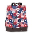 thumbnail image 1 of Salouo American Stars2 Pattern PU Leather Backpack,Purse for Women Fashion Multipurpose Design Handbag Ladies Shoulder Bags Travel Backpack, 1 of 4