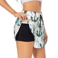 thumbnail image 1 of Salouo Anchors And Shells Print Women's 2 in 1 Running Shorts Double-Layer Shorts Athletic Workout Gym Yoga Shorts Running Shorts for Women-Medium, 1 of 7