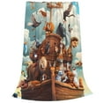 thumbnail image 1 of Salouo Animal Filled Noahs Ark Print Bed Blankets,Flannel Blanket Comfortable Air Conditioning Blanket Lightweight Blanket for Sofa Bed Travel & Couch -50"x40", 1 of 8