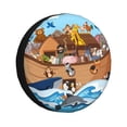 thumbnail image 1 of Salouo Animals on Noah's Ark Floating Print Spare Tire Cover 14-17 inch Spare Tire Protector Universal Tough Tire Wheel Cover for Trailer SUV and Truck-16 inch, 1 of 6