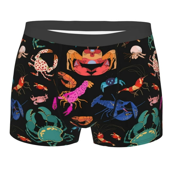 Salouo Animals Under Water Print Men's Boxer Briefs,Breathable Underwear Elastic Waistband Briefs for Men -X-Large