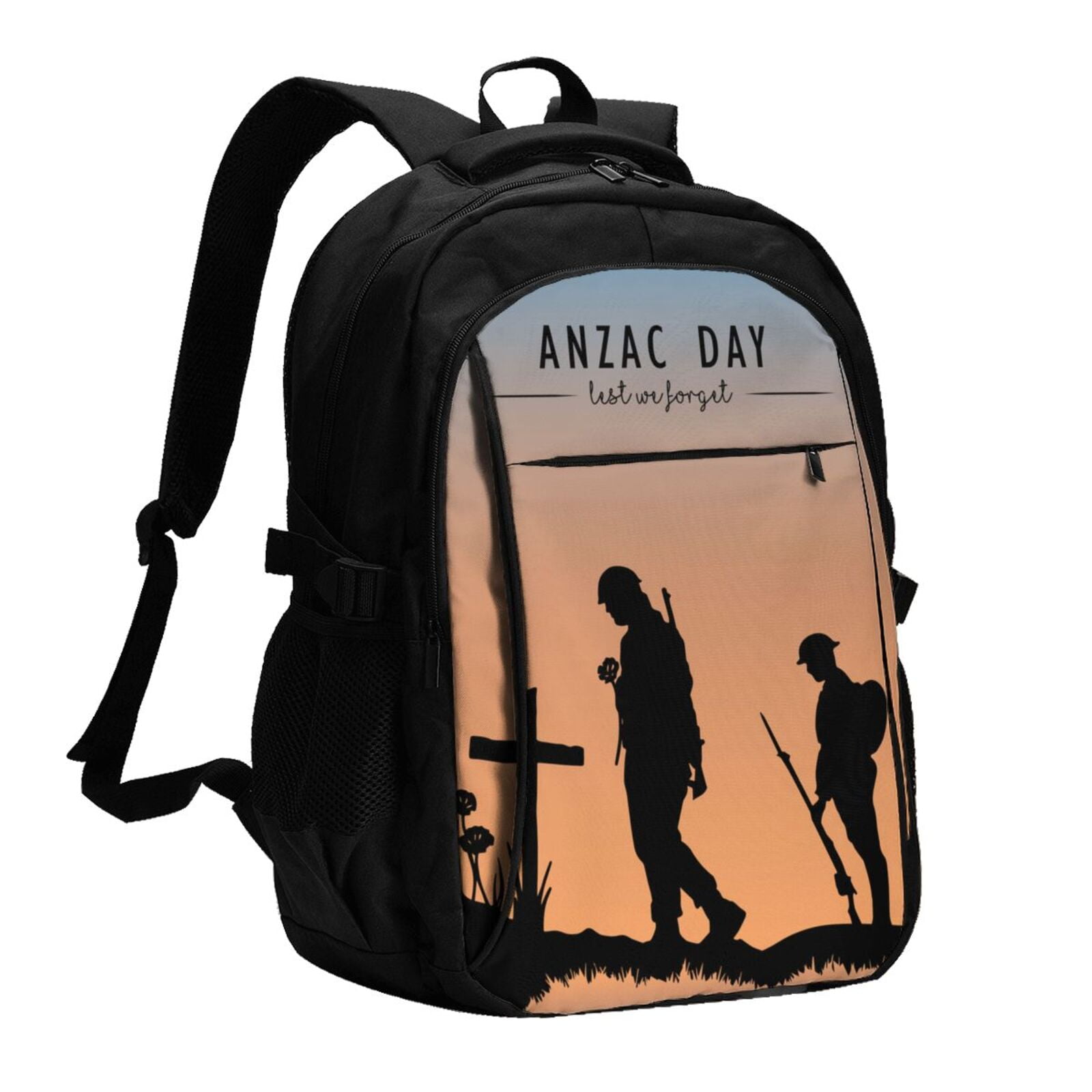 Salouo Anzac Day Pattern Extra Large Travel Laptop,Backpack with USB