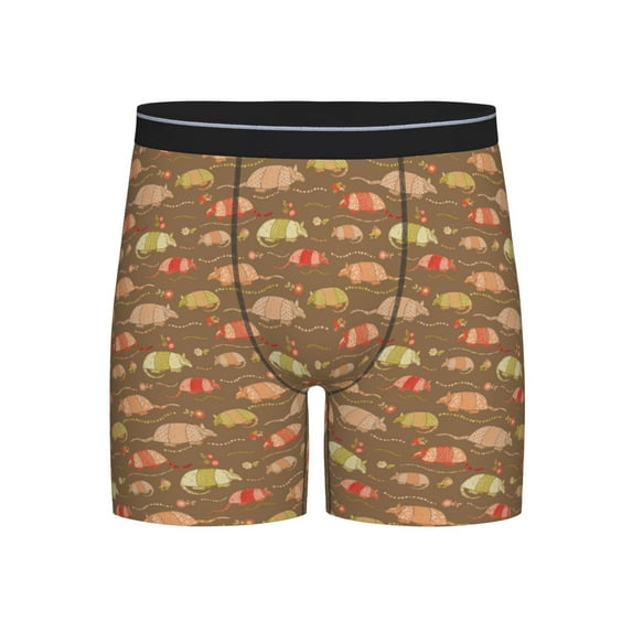 Salouo Armadillo Floral 1 Pattern Men's Boxer Briefs, Soft & Breathable Underwear Elastic Waistband Briefs for Men,1-Pack