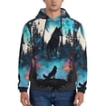 thumbnail image 1 of Salouo Artistic Moon Valley Wolf Pattern Men's Fall Hoodie Sweatshirt,Sport Hoodie with Pockets for Men Pullover Casual Hooded Sweatshirt-Large, 1 of 7