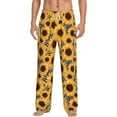 thumbnail image 1 of Salouo Artistic Zebra Print Sunflower Print Pajama Pants for Men, Lounge Pants Elastic Waistband Casual Men's sleepwear Loungewear Sleep Pajama Pant -Large, 1 of 7