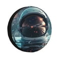 thumbnail image 1 of Salouo Astronaut Helmet Reflections Print Spare Tire Cover 14-17 inch Spare Tire Protector Universal Tough Tire Wheel Cover for Trailer SUV and Truck-15 inch, 1 of 6