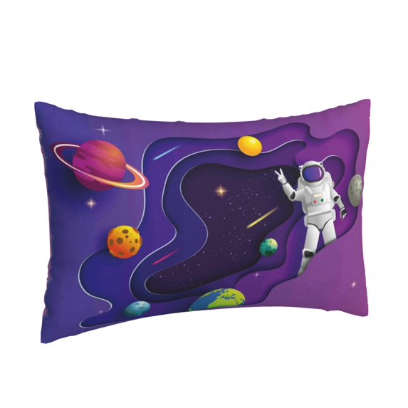 Salouo Astronaut on Mission in Outer Space Print Print Pillow Case Cover,Wrinkle-Free Bed Pillow Cover Pack of 1 Home Decor Fade-Resistant and Stain-Resistant ,Pillows Not Included -20"x30"