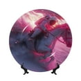 thumbnail image 1 of Salouo Astronaut Riding Fiery Horse Pattern Bone China Decorative Plate,Holiday Decor Decorative Ceramic Plates with Stand Elegant Home DéCor for Hallway/Living Room/Bedroom-8in, 1 of 6