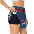 thumbnail image 1 of Salouo Astronaut Runs Forward Print Women's 2 in 1 Running Shorts Double-Layer Shorts Athletic Workout Gym Yoga Shorts Running Shorts for Women-X-Large, 1 of 7