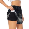 thumbnail image 1 of Salouo Astronaut Standing In The Moon Print Women's 2 in 1 Running Shorts Double-Layer Shorts Athletic Workout Gym Yoga Shorts Running Shorts for Women-Large, 1 of 7