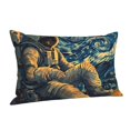 thumbnail image 1 of Salouo Astronaut Starry Night Pattern Pillow Cases,1PC Pillow Covers with Envelope Closure Decorative Pillow Case for Bed Couch,Pillows Not Included-20"x30", 1 of 6