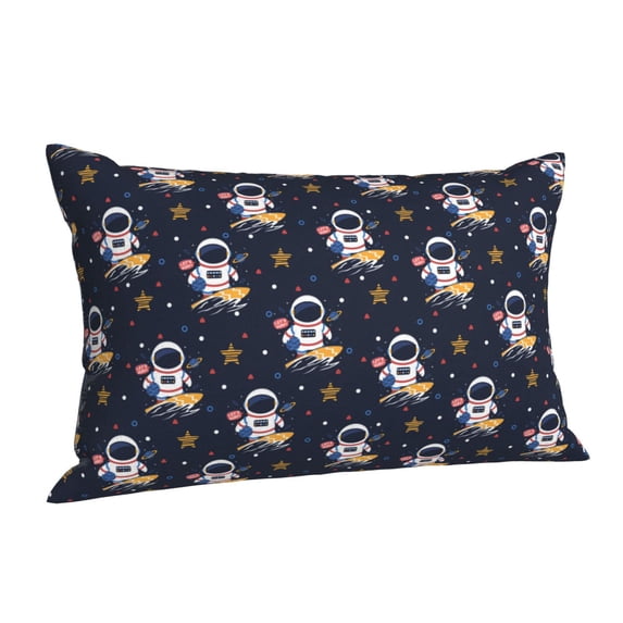 Salouo Astronaut Surfing Pattern Pillow Cases,1PC Pillow Covers with Envelope Closure Decorative Pillow Case for Bed Couch,Pillows Not Included-16"x24"