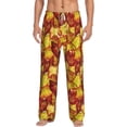 thumbnail image 1 of Salouo Autumn Mosaic Maple Leaves Print Pajama Pants for Men, Lounge Pants Elastic Waistband Casual Men's sleepwear Loungewear Sleep Pajama Pant -Large, 1 of 7