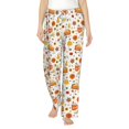 thumbnail image 1 of Salouo Autumn Print Women's Pajama Pants Casual Loose Sweatpants PJs Flowy Pants Drawstring Palazzo for Women Wide Leg Pants Lounge Pajama -Medium, 1 of 8