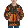 thumbnail image 1 of Salouo Autumn Pumpkin Leaves Pattern Hoodie Sweatshirt for Youth, Fall Pullover Hoodie Sweatshirt Long-Sleeve Pullover Hooded Sweatshirt-Large, 1 of 6