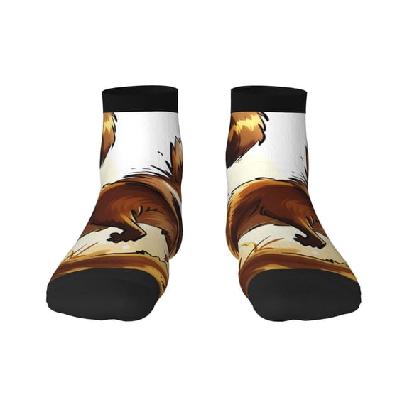 Salouo Autumn Raccoon In Forest Pattern Unisex Middle Tube Socks,Middle-Finger Knee High Socks Over The Calf Tube Stocking Crew Stockings for Women and Men Tube Socks